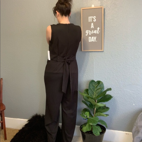 Emma & Michele Jumpsuit leg slits 12 black - Picture 3 of 8
